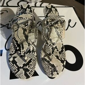 JLO Sinorita Snake Print Lace Up Heels Size 10 NEW $35 Jennifer Lopez